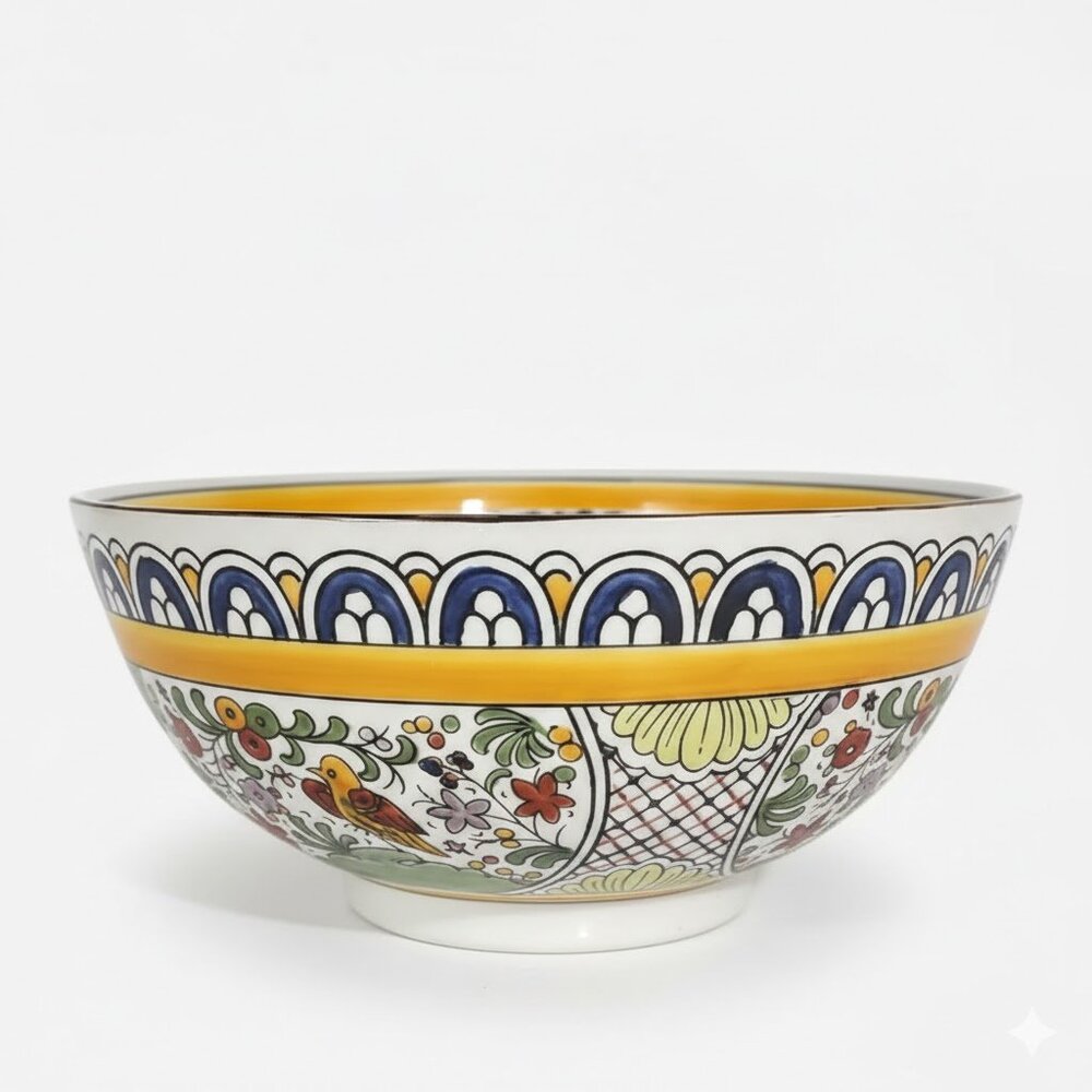 Decorative Porcelain Bowl with Floral Design